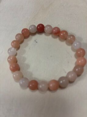 Natural Peach Aventurine Beaded Stretch Bracelet